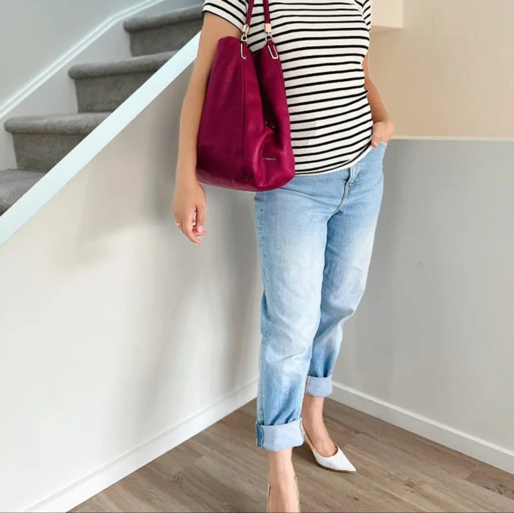 Coach Large Pebbled Leather Shoulder Bag in Berry - Picture 4 of 13
